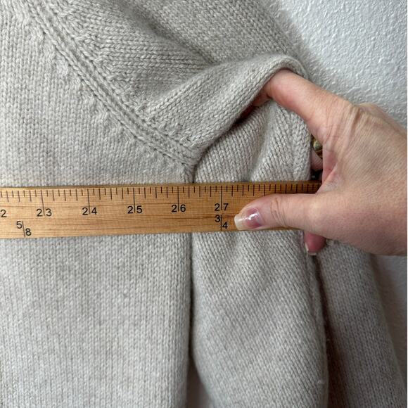 The Elder Statesman Tan Intarsia Long Line Cashmere Cardigan L - Picture 13 of 14